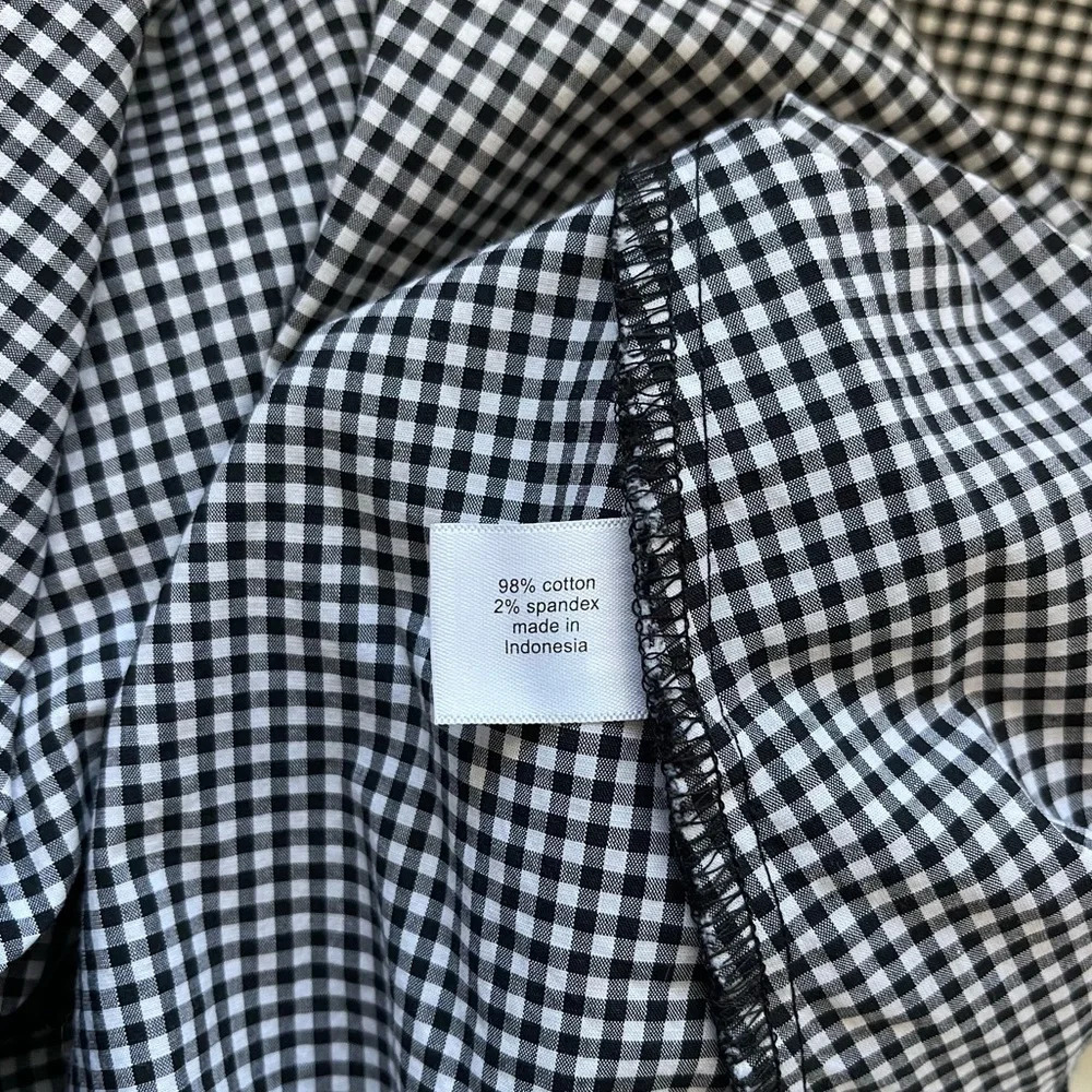 Lane Bryant Black & White Gingham Print Off the Shoulder Top 2X Women’s - Picture 9 of 10